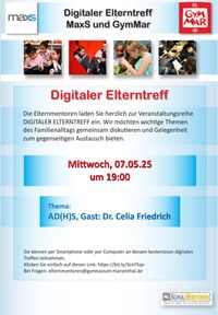 Digitaler  Elterntreff zum Thema "AD(H)S